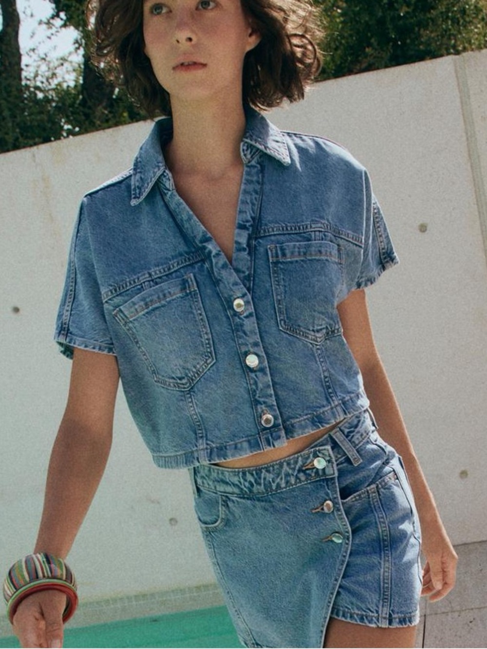 Zara short denim shirt - Picture 3 of 5